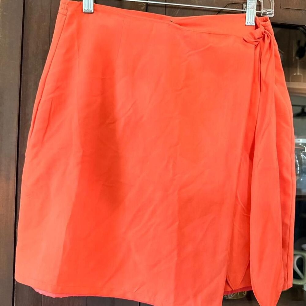 One Hundred and One Percent Softwear salmon silk wrap skirt